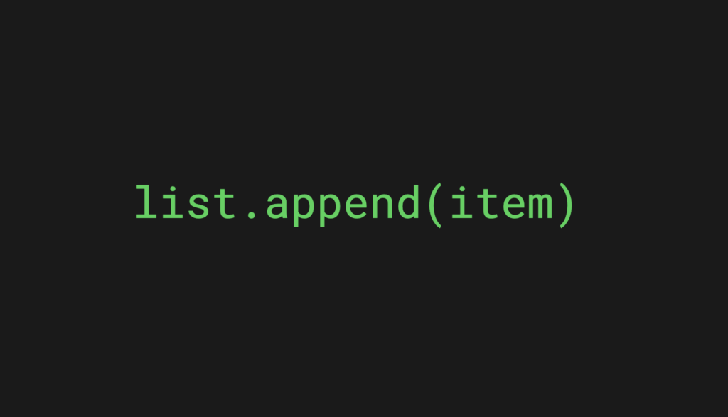 Python list append method adds an element to the end of the list