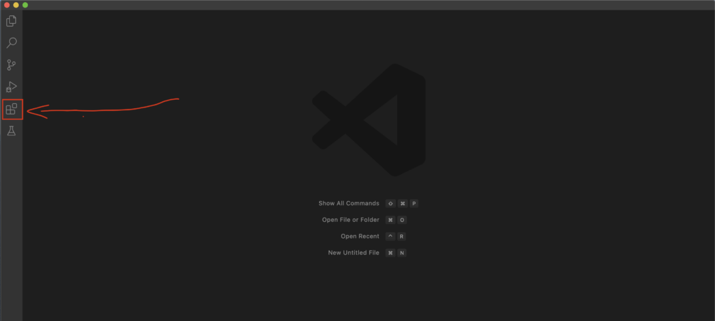 Visual Studio Code Extensions Tab