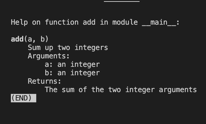 Python how to document functions