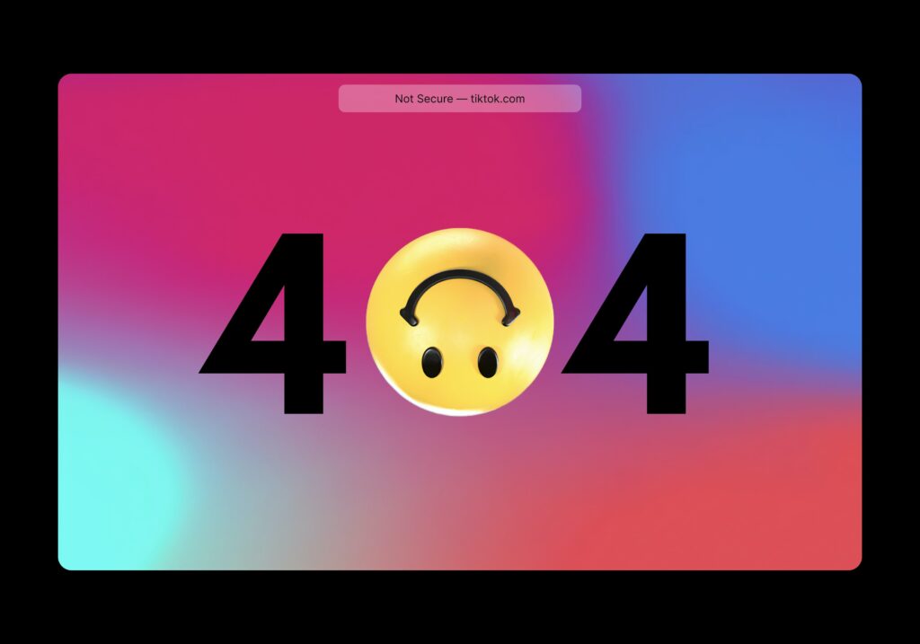 404 error on a fictive computer screen