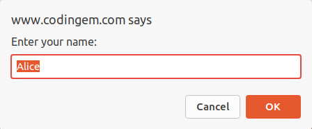 JavaScript prompt