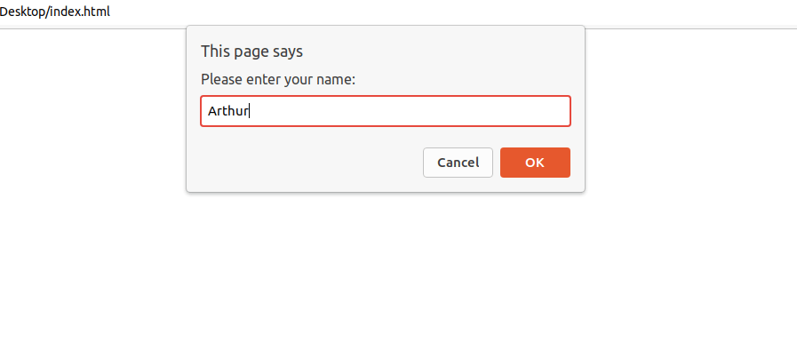 javascript prompt that asks user a name
