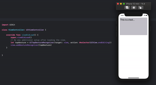 How to hide keyboard in Swift by tapping anywhere in the screen