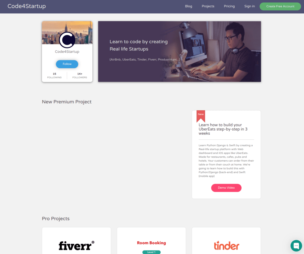 Code4Startup website to learn programming