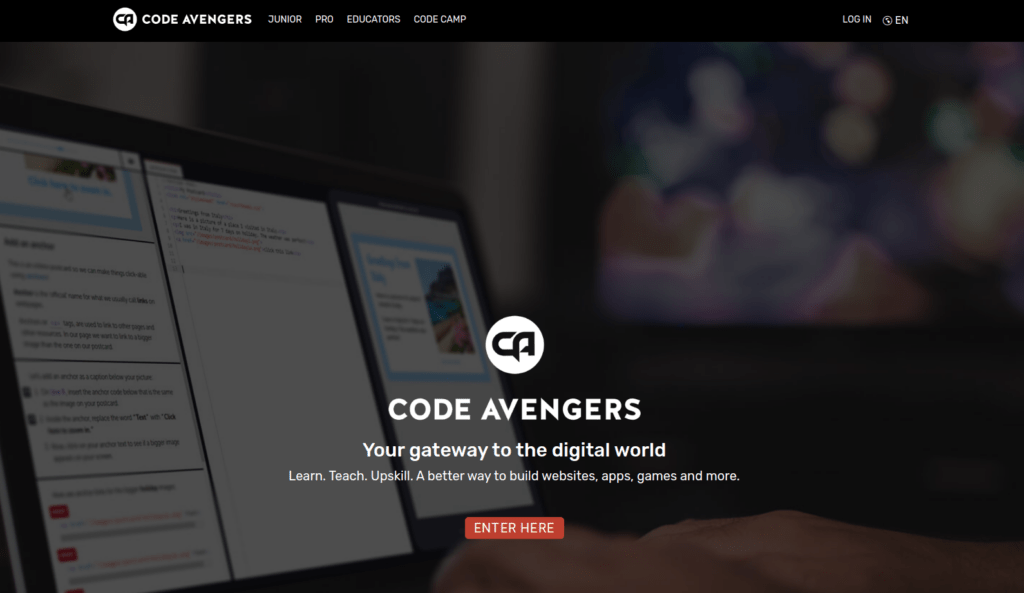 Codeavengers website to learn programming