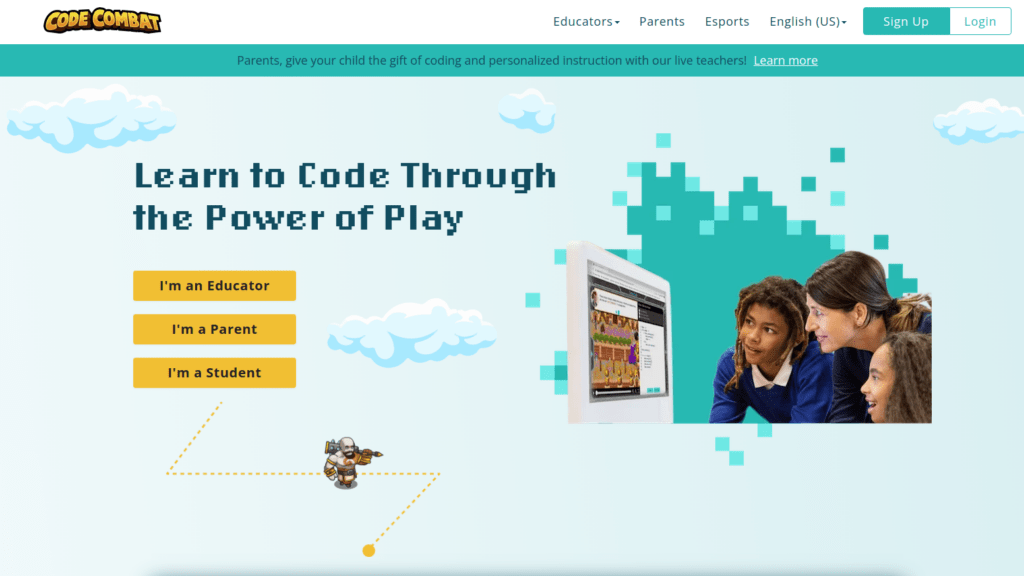 CodeCombat website to learn programming