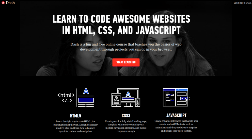 Dashy General Assembly website to learn programming