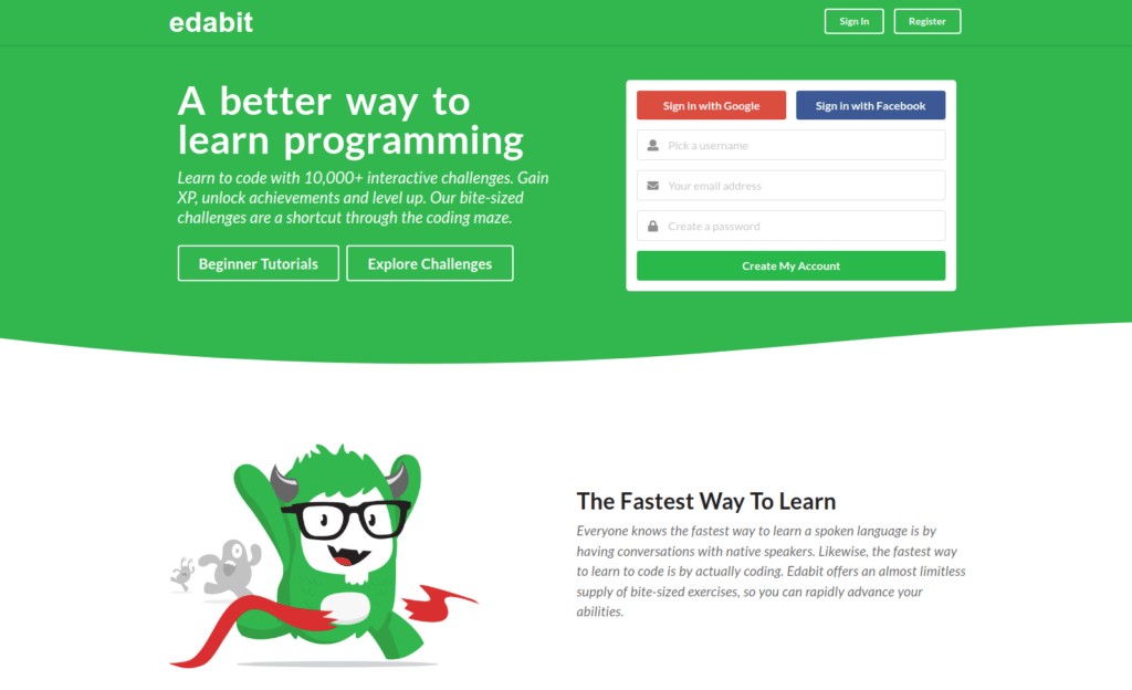 Edabit website to learn programming