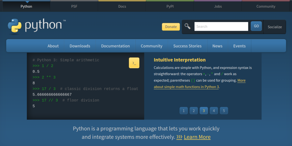 Python homepage