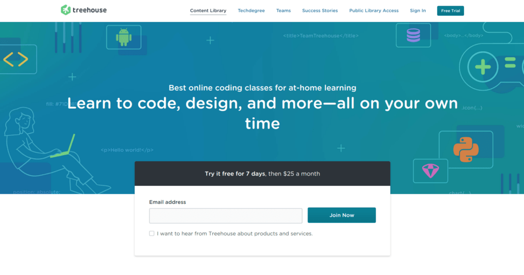Team Treehouse website to learn programming