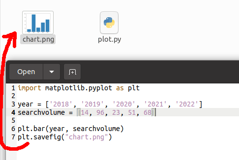 A script that saves a matplotlib plot.