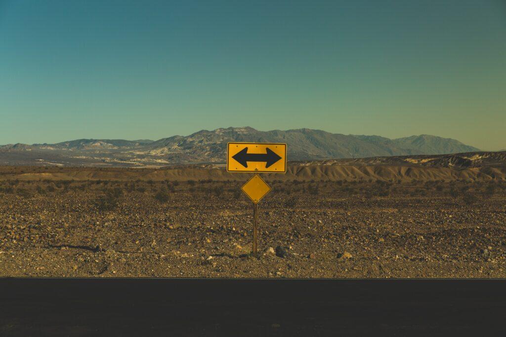 Road sign for both directions