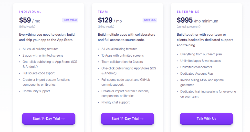 DraftBit pricing table