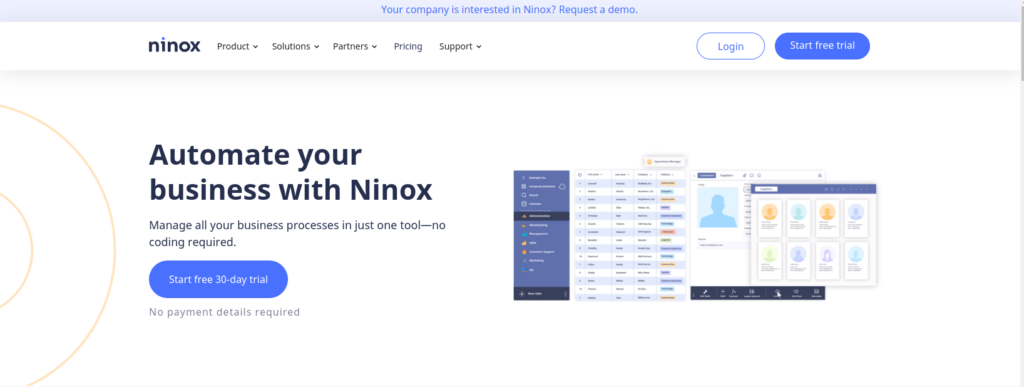 Ninox no-code app builder tool demo