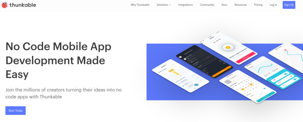 Thunkable no-code app builder tool demo