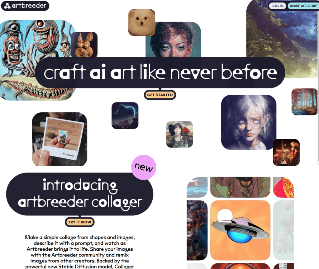 ArtBreeder homepage