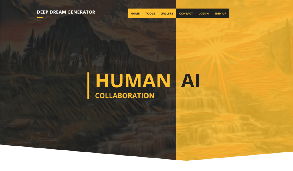 Deep Dream Generator homepage