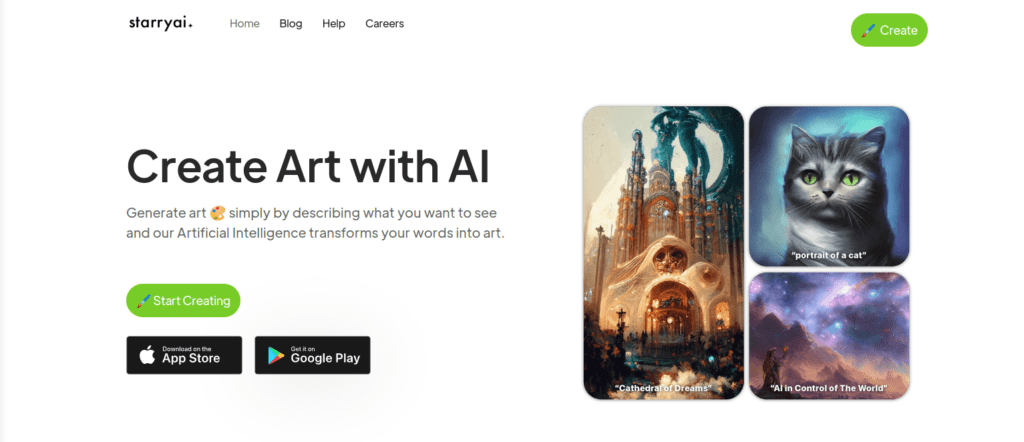 ArtBreeder homepage