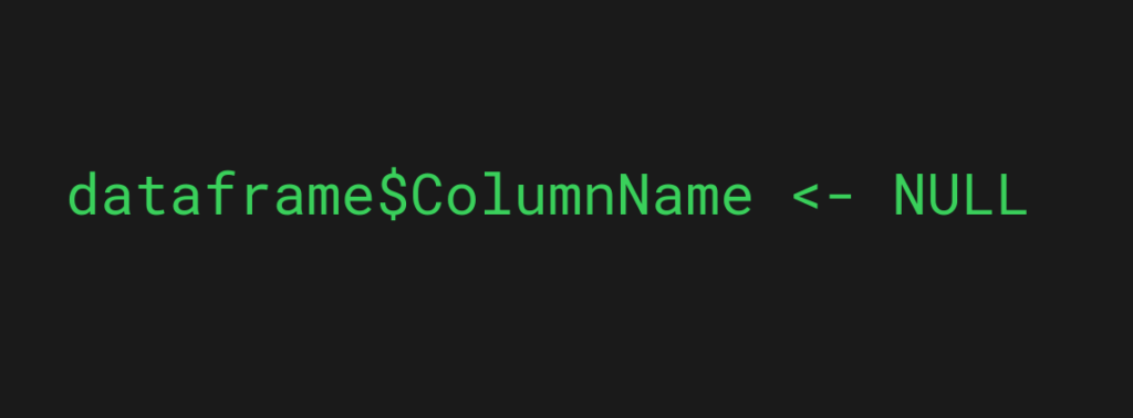 Deleting a specific column in data frame with the dollar sign operator