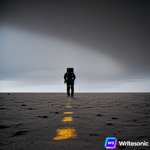 AI Generated image: A man walking on the moon in the dark
