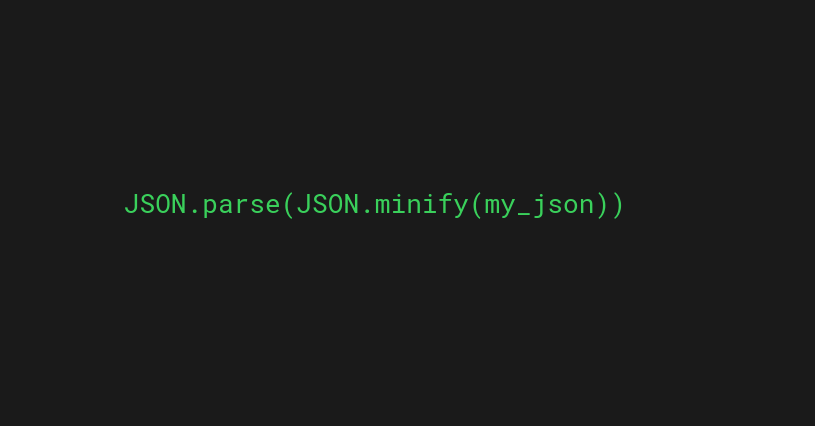 JSON comments stripped out by a minifier