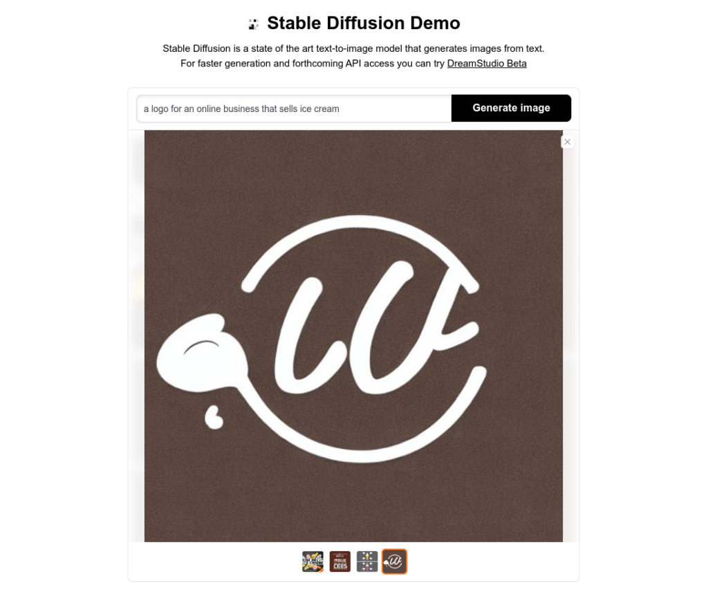 Stable Diffusion logo example I generated for my page