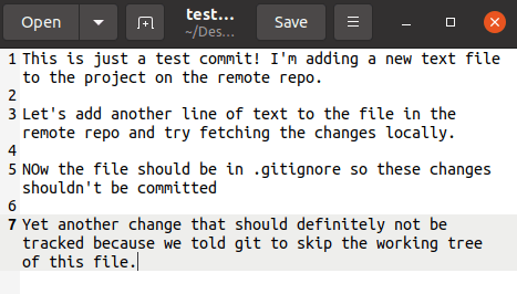 Changing the text file by adding more dummy text to it
