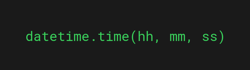 Creating a time object from hours, minutes, and seconds