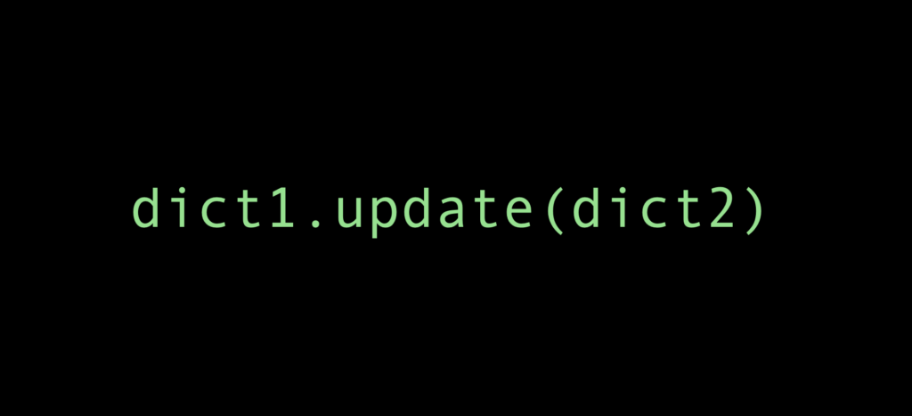 Calling the dict.update method to merge two dictionaries