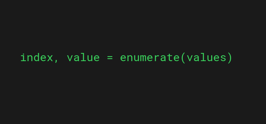 calling the enumerate on a list of values in Python