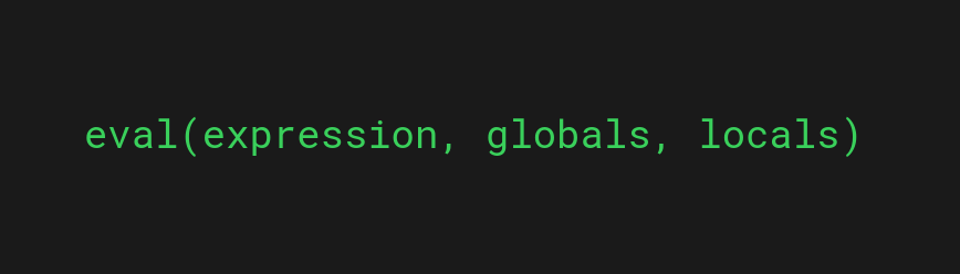 The generic syntax of the eval function in python