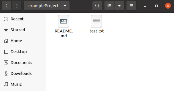 A folder with readme file and a text file