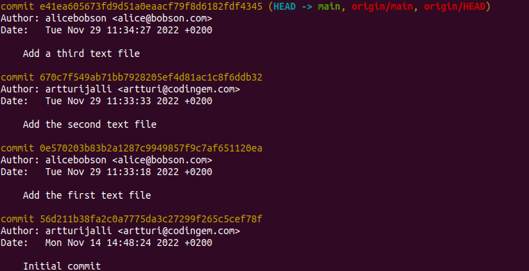 the commit history of an overridden replacement commit