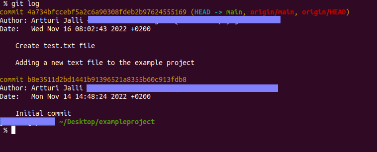 git log after running git fetch