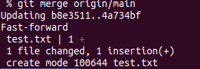 Merging the changes brought by git fetch
