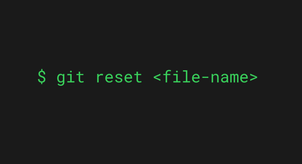git reset to undo git add command