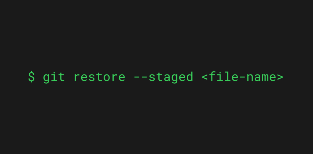 git restore command to undo git add