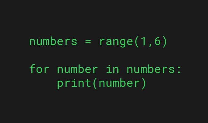 Example code of iterating a range in Python