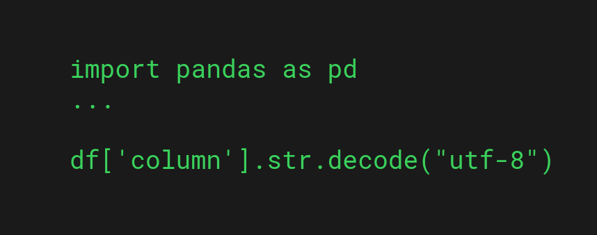 Using pandas to covnert bytes to string using the decode function