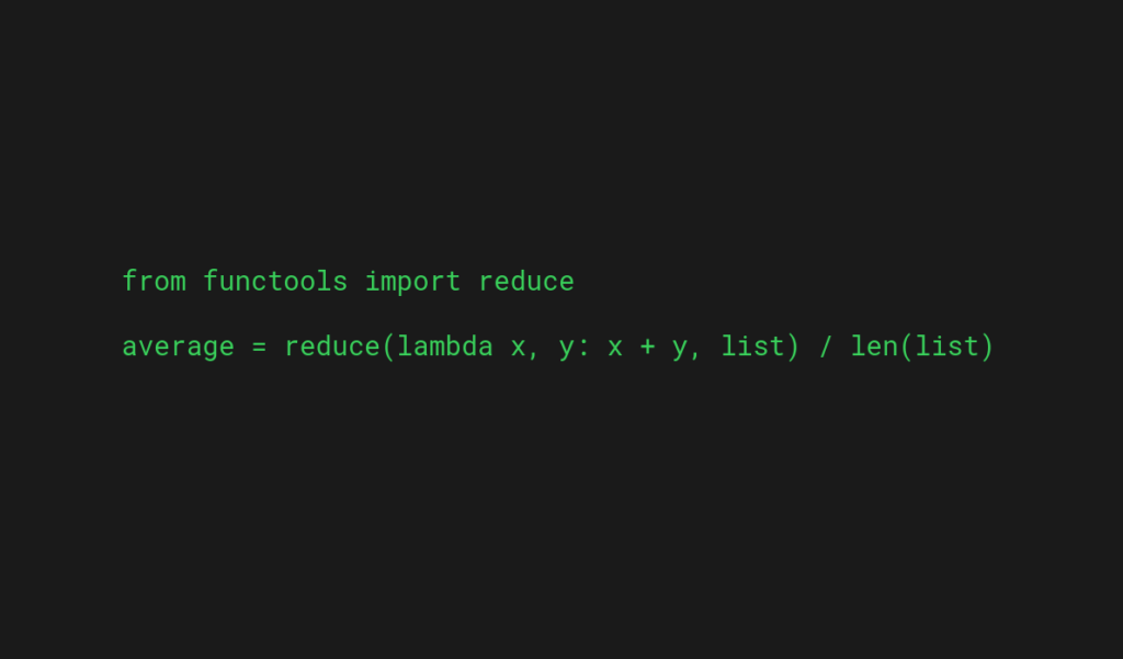 Using the reduce() function to calculate average of a list in Python