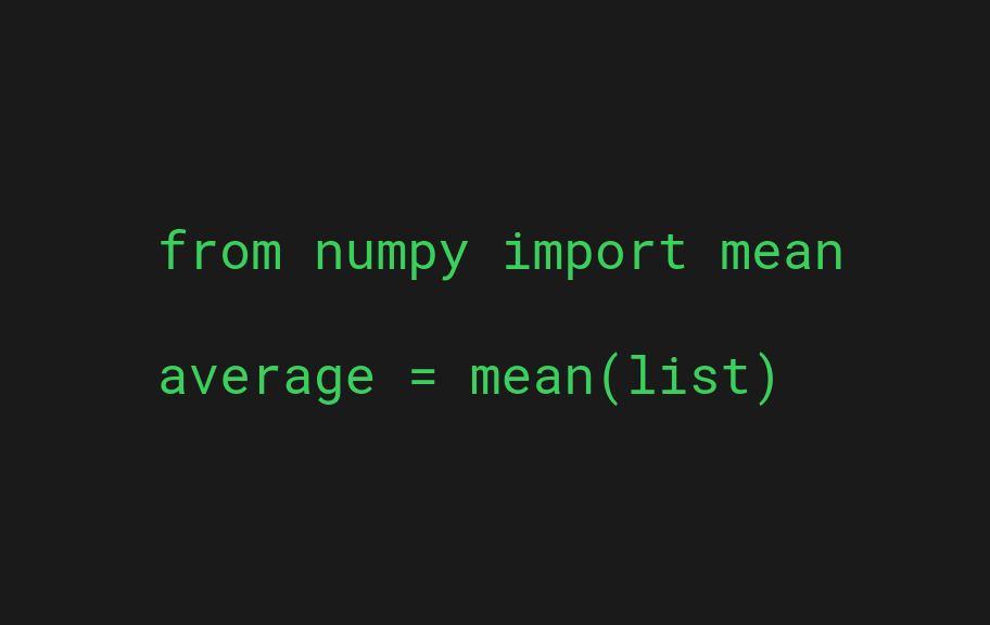 Numpy mean() function to calculate list average in Python