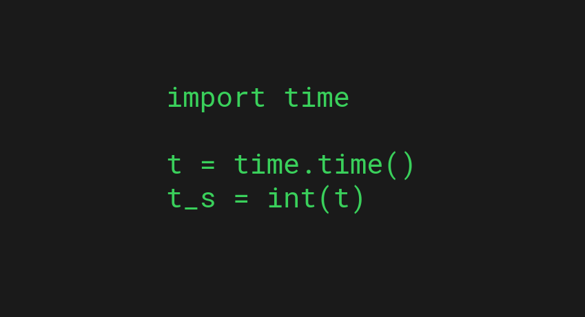 Python code of current time in seconds