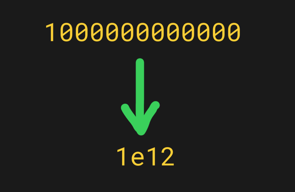 Python exponent notation compresses numbers by making them shorter