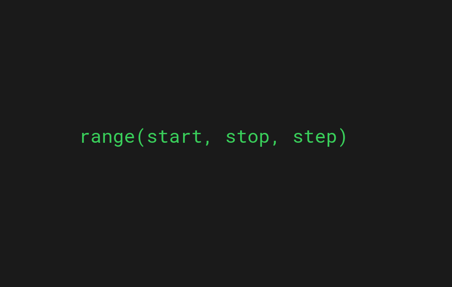 Python range function with start, stop, and stepsize parameters