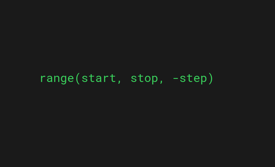 Reversed range in python (calling the range function with a negative stepsize)