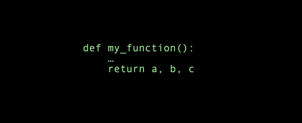 Return multiple values in Python function by using commas