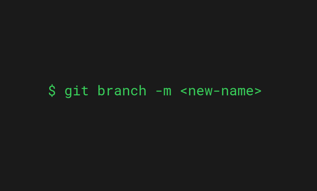 Renaming a git branch with git branch -m command