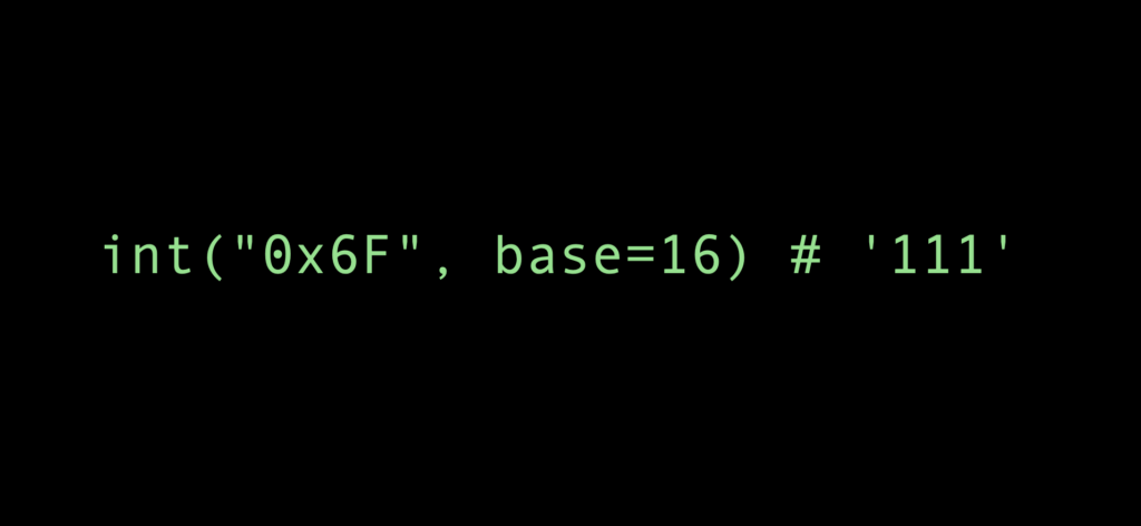 Converting a python string in the 16-base system to an 16-base integer.