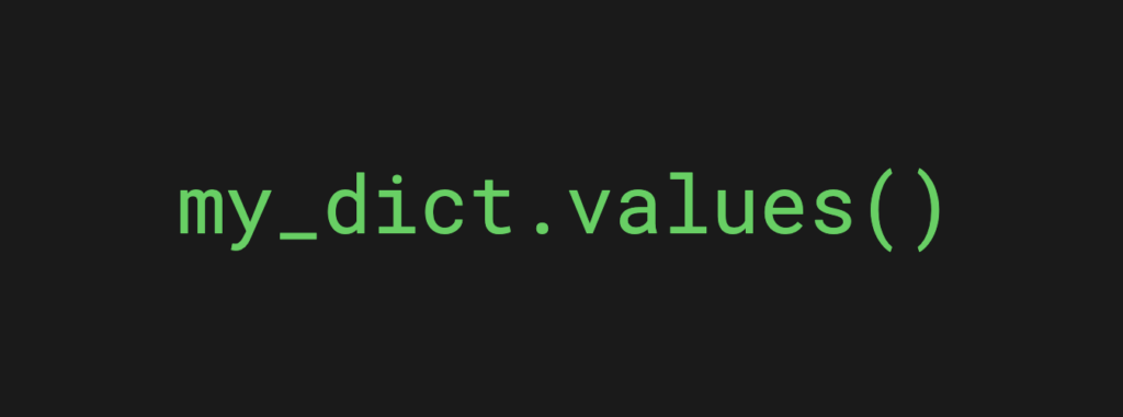 dict.values() method returns the dictionary values in iterable format