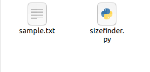 Python file and a text file whose size we are after
